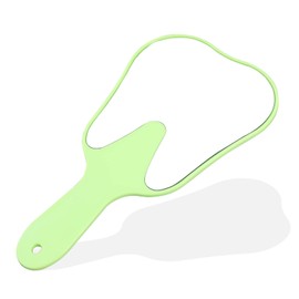 ANNWAH Dental Cute Tooth Shaped Mirror Hand Held Plastic Mirrors Patient Face Mirrors Oral Clinic Gift for Women Kids (Green)