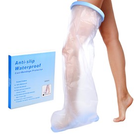 Bukihome Shower Watertight Foot Protector,Extra Wide Full Leg Cast Cover, Adult Leg Cast Covers, Extra Large Capacity Adult Thigh Tension & Super Waterproof Leg Protector, for Thigh Size