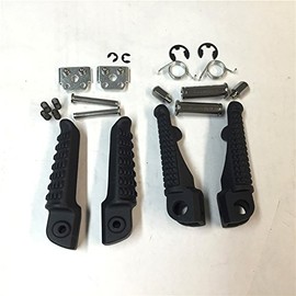 XKMT-Black Front Rear Foot Pegs Footrest Kit Compatible With ZX10R 2004-2011 ZX9R 1998-2011 ZX6R 2003-2011 [B0178WNO2S]