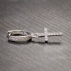 Tsv Jewelers Iced White Gold Plated Cz Small Cross Drop
