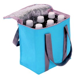 Epios Pop Color Insulated Cooler Bag (Holds 6 16.9 fl oz (500 ml) Bottles), Blue