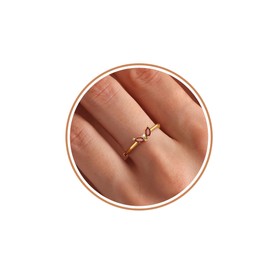 Gold Rings for Women with Birthstone, January Birthday Gifts for Women Birthstone Rings Adjustable Garnet Rings for Daughter Anniversary Christmas Jewelry