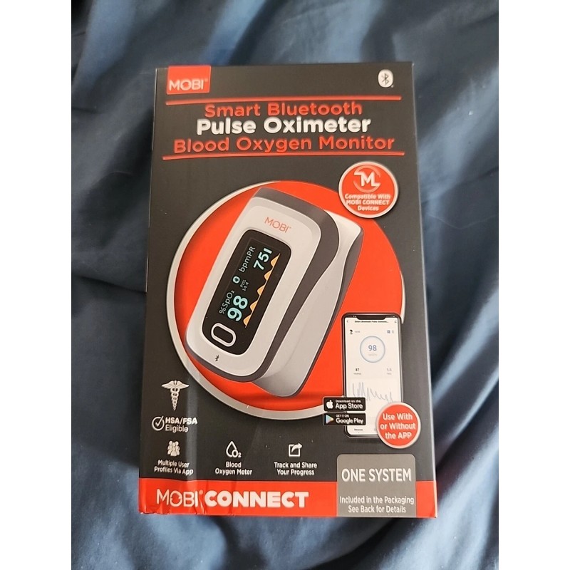 MOBI CONNECT Smart OLED Bluetooth Pulse Oximeter Blood Oxygen Monitor