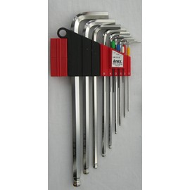 ANEX HB1012 Wrench Ball Point with Mag Catch Holder Set of 12 (0.71/0.89/1.27/1.5/2/2.5/3/4/5/6/8/10mm)
