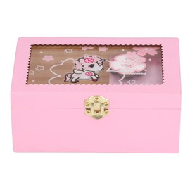 Girl Jewelry Box Pink Cute Attractive Decorative Thick Durable Neat Storage Musical Decoration for GiftD Pink Horse
