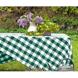 Green Tablecloth, Rectangle Tablecloth, Tablecloth Cotton, Green Plaid Tablecloth, Cloth Tablecloths for Rectangle Tables, Buffalo Plaid Tablecloth, Farmhouse Tablecloth, 63x126, Green and White