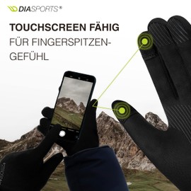 Diasports Gloves Men & Women Touchscreen Running Gloves Cycling Gloves with Non-Slip Winter Gloves Outdoor Sports Gloves Thin Winter Thermal Gloves Green, XL
