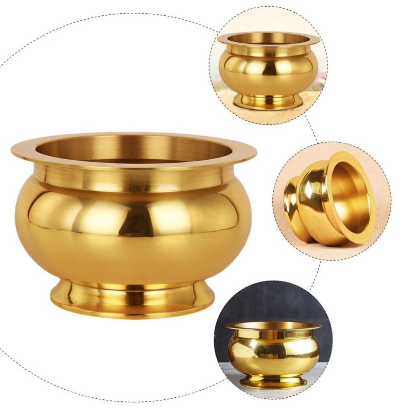 HOMSFOU Buddhist Incense Burner, Copper Treasure Basin Fengshui Incense Cone