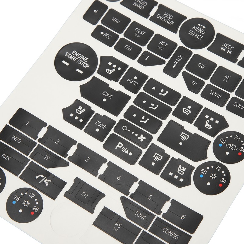 Car Interior Button Repair Decal Set Door Lock Button Decals