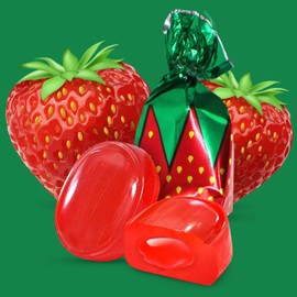 Strawberry Filled Hard Candy Bon Bons 2 lbs Bulk Pack - Individually Wrapped Fruit-Filled Candy, Classic Strawberry Hard Candy for Parties, Events, and Snacks