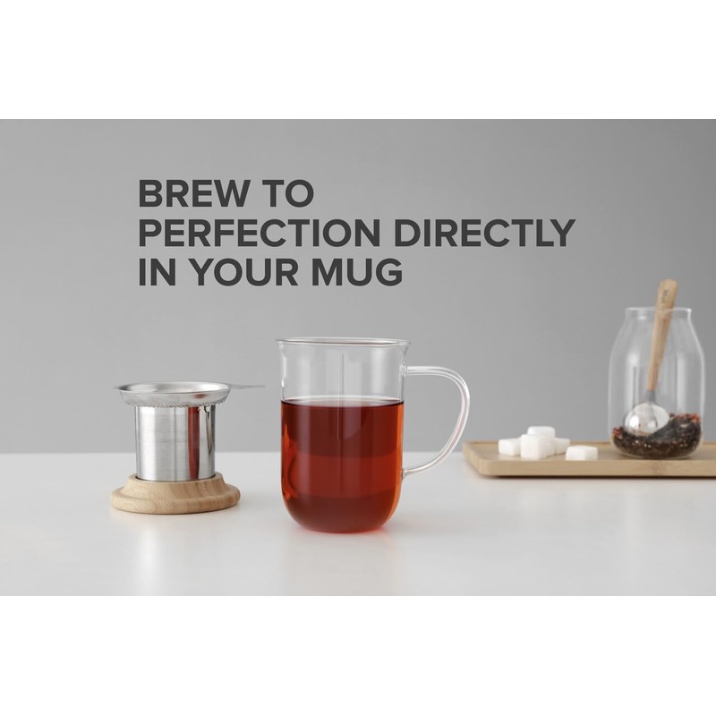 VIVA Minima Balance Glass Infuser Tea Cup - 17 oz
