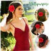 Healvian 12pcs Lifelike Rose Hair Clips Realistic Fabric Flower Hair