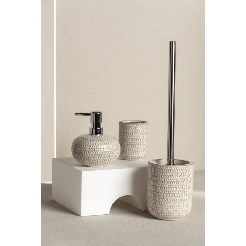 WENKO Pergole Freestanding Toilet Brush Ceramic with Stainless Steel Brush