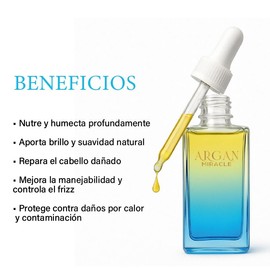 Argan Miracle - Tratamiento para cabello maltratado -Nutritivo 100% natural | Con Aceite de Argán Puro, Lino e Ylang-Ylang | Hidratación, Brillo y Res