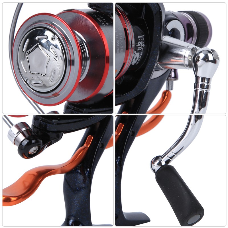Hand Brake Metal Spool Fishing Wheel 6 Bearings Lure Rear