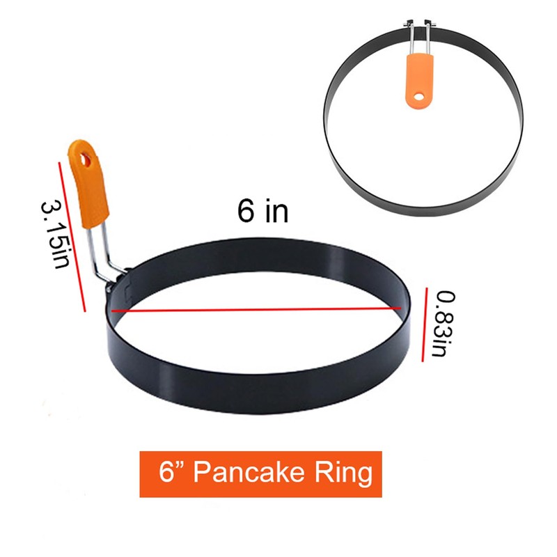 Pancake Ring for Griddle,2 Packs 6 Inch Omelette Ring for
