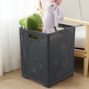 Kekow 1-Pack 42 L Plastic Collapsible Laundry Basket, Gray Folding