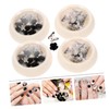 Vaguelly Black Camellia Rhinestone Nail Charms 4 Boxes Flower Nail