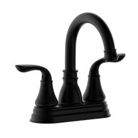 Derengge Two Handle Matte Black Bathroom Faucet with Pop up Drain,4 Inch Centerset Faucet,Lavatory Bathroom Sink Faucet,F-4505FS-MT