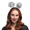 Glitter Headband with Pompoms | Silver