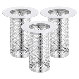uxcell 2 Pack Shower Drain Strainer, 3.1" x 2.5" Stainless Steel Floor Drain Strainer Deep Sink Hair Catcher for Kitchen Bathroom Balcony Floor Drain, Fit Hole Size from 1.57" to 2.36"
