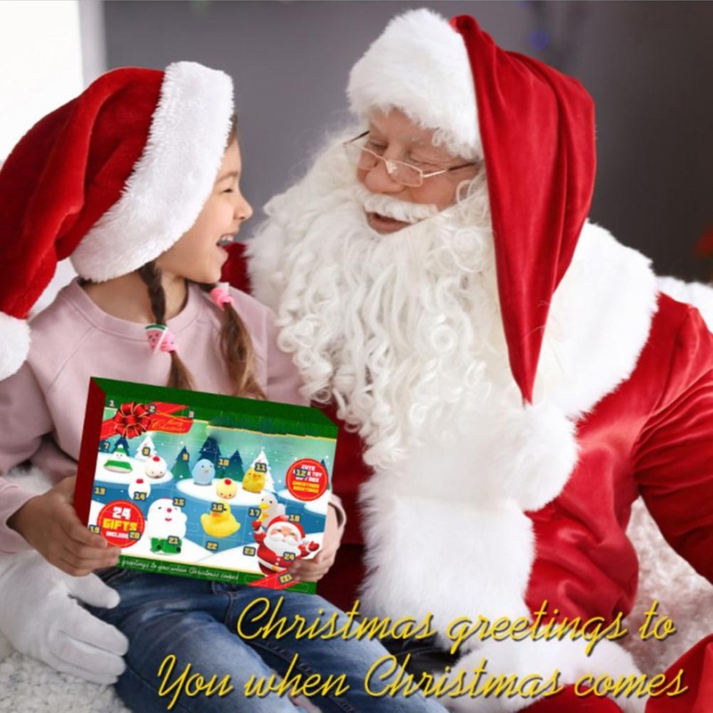 Christmas Advent Calendar 24 Day Countdown Calendar Silicone Toy Gift