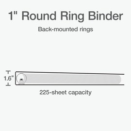 Oxford 1 Inch Binder, Durable 3 Ring 1 Inch with View Cover, XtraLife Hinge, Non-Stick PVC-Free, Red, 225-Sheet Capacity, Single Binder (1017671)