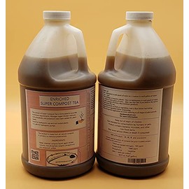 Enriched Super Compost Tea (Gallon (128 oz in Two Half Gallon Bottles)) Natural and Organic for Plant Food, Nutrient, Fertilizer and Growth Efficiency