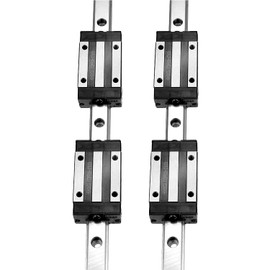 [2 Pack] HGR20/HGH20 300mm / 11.81inch Linear Sliding Rail Guide with 4 HGH20CA Linear Bearing Sliding Carriage Block for 3D Printer, CNC Machine and Routers (300mm, HGR20/HGH20)