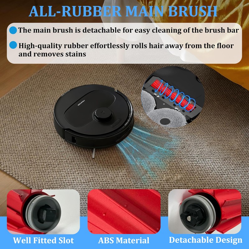 Rubber Main Brush Replacement for Roborock S7 Series, Q Revo