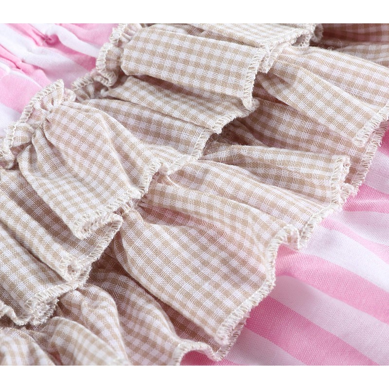 Lil cactus Pink Stripe Cupcake Applique Top and Bloomer Set,