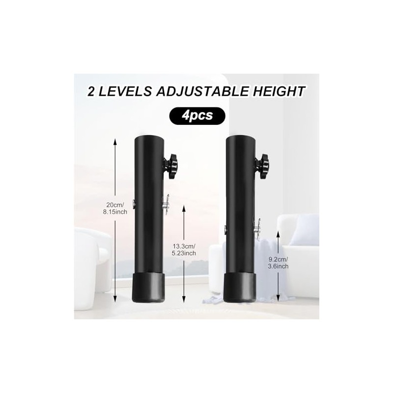 4 Piezas Extensor de Patas de Mesa 10-20cm, Patas Ajustables