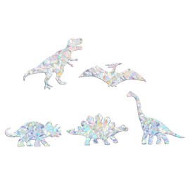 Kisangel Unique Visual Effect 5pcs Dinosaurs Suncatcher Sticker Decorative Window Sticker Indoor Scene Adornment