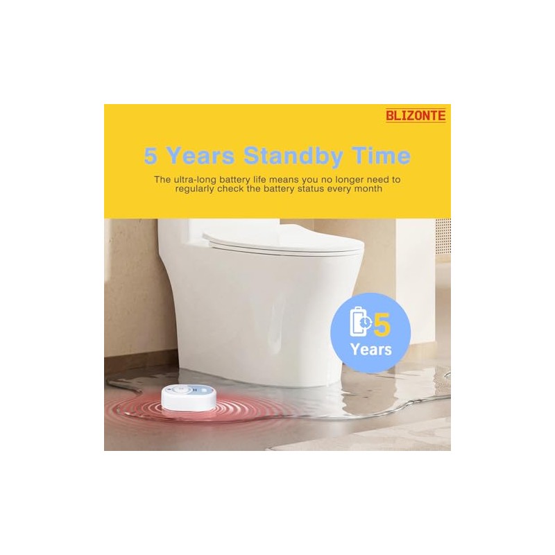 Water Leak Detector with 5-Year Battery Life - 3 Pack