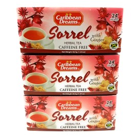 Caribbean Dreams Sorrel & Ginger Tea, 24 Tea Bags (Pack of 3)