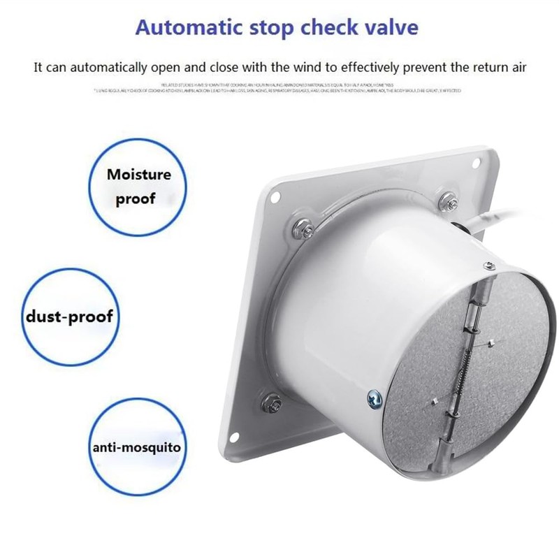 ACEDUROBLA 6'' Wall Mounted Exhaust Fan, 460CFM Metal Iron Ventilation