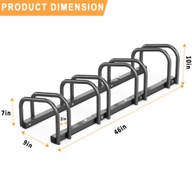 Ultrawall Bike Storage Rack for Garage, 4 Bikes Floor Bike Stand, Bicycle Parking Holder Stand for Indoor/Outdoor, Fit 22-28" Wheel Tire Width 2.1"