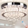 YPQXYHDA Dimmable Crystal Ceiling Light,11.8" Modern Crystal Chandeliers LED Flush