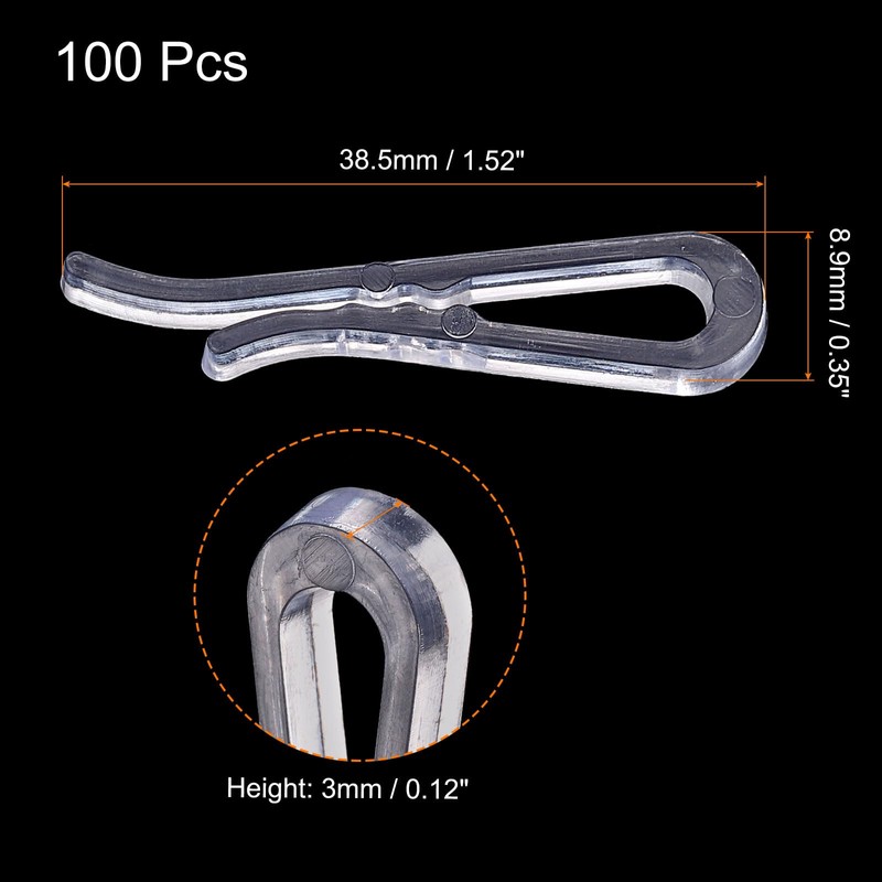 sourcing map 100 Pcs 1.52 Inch U Shape Alligator Clip,
