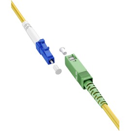 goobay 59648 Fibre Optic Cable (FTTH) / Singlemode (OS2) Simplex / SC APC (8°) Male to LC-UPC (8°) Male/Light Wave Cable / 1 Metre