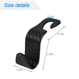 Osilly Car Seat Headrest Hook, 4 Pack Auto Seat Hanger Storage Organizer for Purse Handbag Coats Grocery Bags, Car Interior Accessories, Universal Vehicle Backseat Plastic Hanging Hook (Black2)