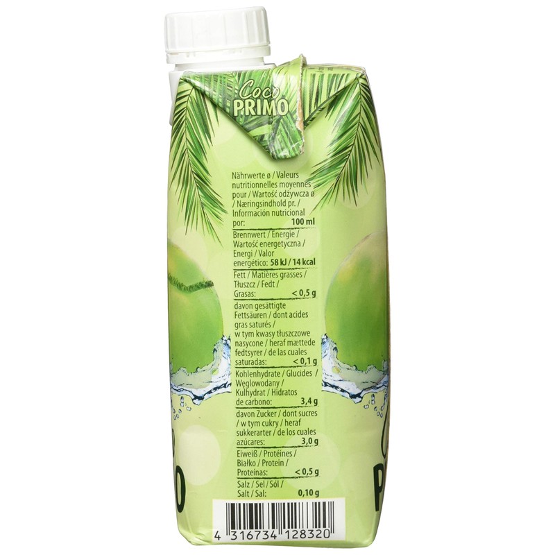 COCO PRIMO Coconut Water, Pure, Refreshing Sports Drink, Exotic Enjoyment,