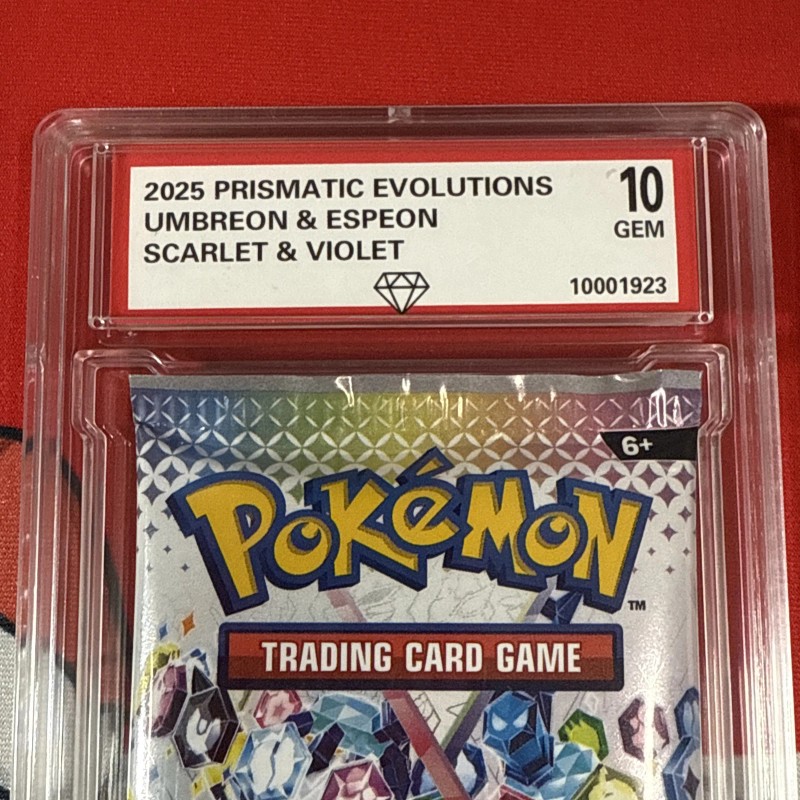 Graded 10 2025 Prismatic Evolutions Sealed Booster Cards Pack Umbreon