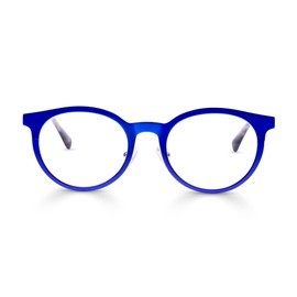 eyebobs - Steely Special | Premium Reading Glasses for Men and Women | Round Frame for Average Faces, Satin Royal Blue Metal, 2.25