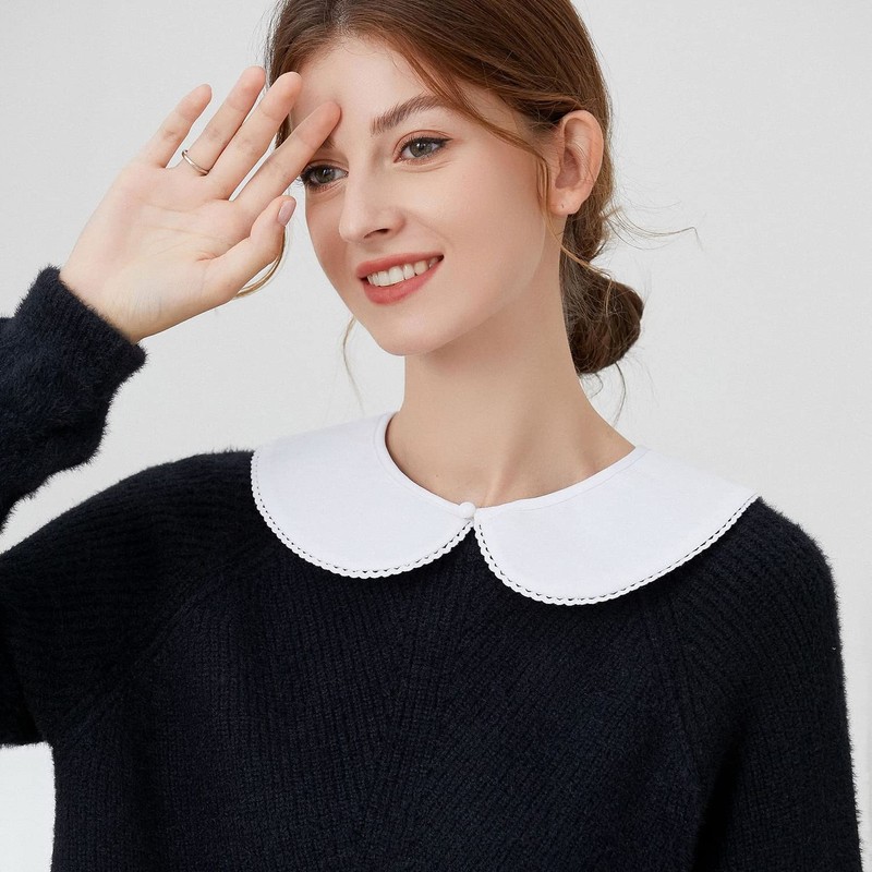 Booluee Fake Collar Detachable Dickey Collar Blouse Half Shirts Doll