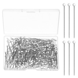 Straight Quilting Pins, Straight Pins Sewing Pins Ball Glass Head Pins White Dressmaker Pins Glass Head Sewing Pins for Fabric, Quilting Pins for Dressmaker DIY Decoration Craft Project, 300 PCS
