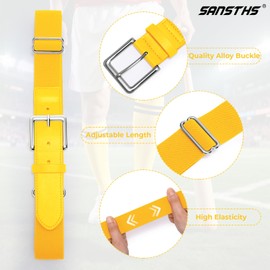 SANSTHS 2 Baseball Socks and 1 Belt Combo for Boys Girls, Breathable Softball Socks and Elastic Belt for Youth Adult, Yellow L