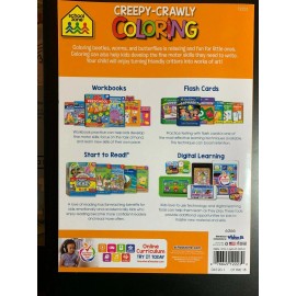 SCHOOL ZONE CREEPY-CRAWLY COLORING BOOK FOR KIDS, TO DEVELOP FINE MOTOR SKILLS