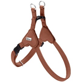 HUNTER SOHO MINI Dog Harness, Colour: Cognac, Cowhide Leather, Soft and Supple, Gentle on Fur, Lightweight, for Small Dogs and Puppies, Made in Germany, Size: XS
