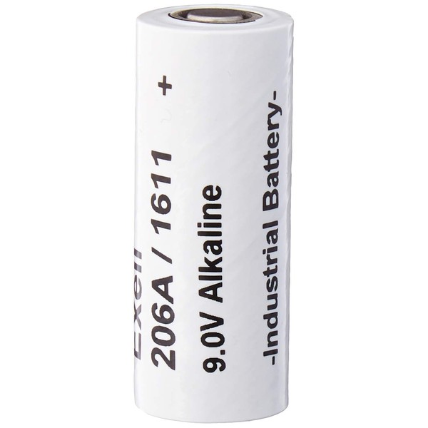 Exell 206A Alkaline 9V Battery 110mAh NEDA 1611, 1161M, 206, 6MR9, 7MR9, A1611, B206/L6, E126, E-126, ER-206, H-6D, H-7D, L6, M-1611, MR9, TR-126, TR126, VS32